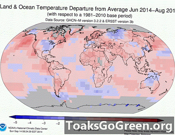 Juni tot en met augustus 2014 de heetste ooit wereldwijd geregistreerd