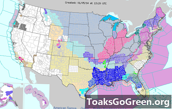 Основні холодні удари по східній частині США.