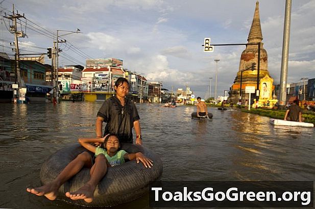 Extreme overstromingen in Bangkok, Thailand