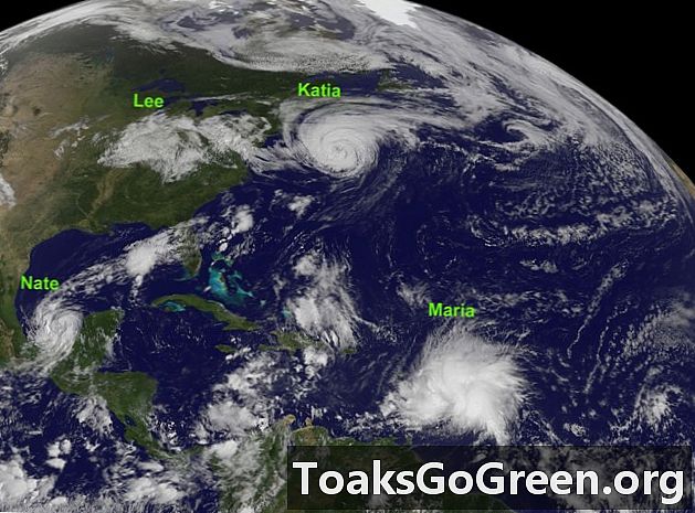 Imagem incrível de quatro tempestades no Oceano Atlântico