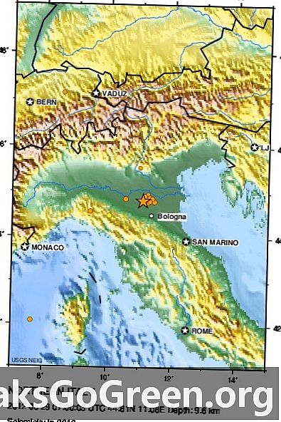 Een andere sterke aardbeving in Noord-Italië op 29 mei