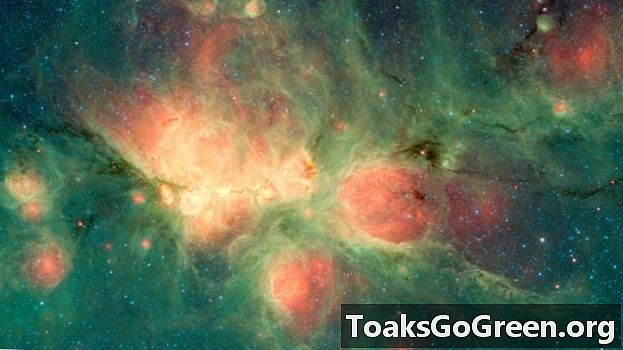 Ang mga bituin ng sanggol ay pumutok ang mga bula sa Paw Nebula ng Cat
