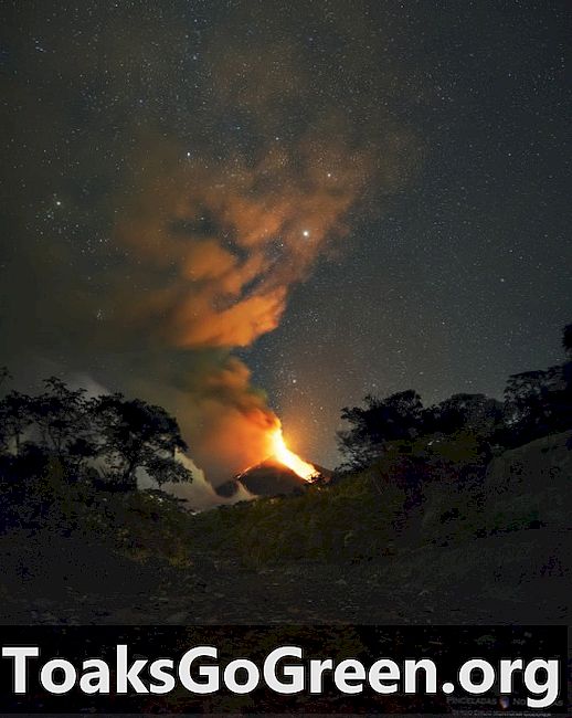 Jagar utbrottet av Volcán de Fuego