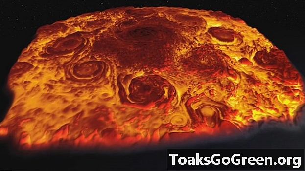 Prelet Jupitrovega severnega pola v infrardeči povezavi