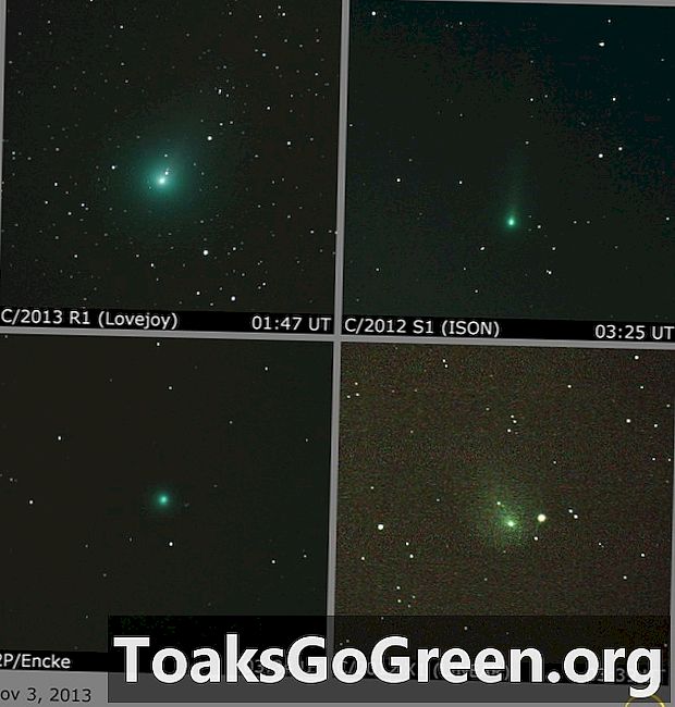 Fire kometer på en nat