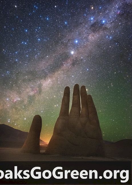 Hand der Wüste in der Nacht