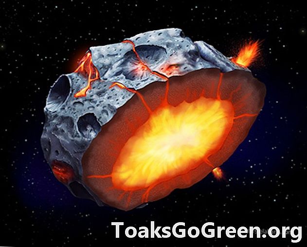 Erupções de vulcões de ferro em asteróides metálicos?