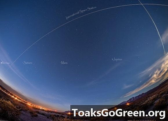 ISS e planetas sobre o Novo México