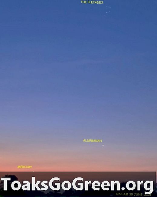Mercúrio e mais antes do amanhecer
