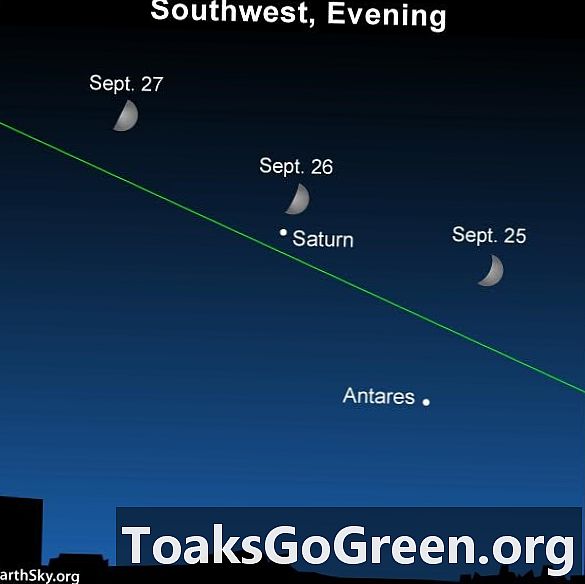 Bulan, Antares, Saturn pada 25 September, 2017