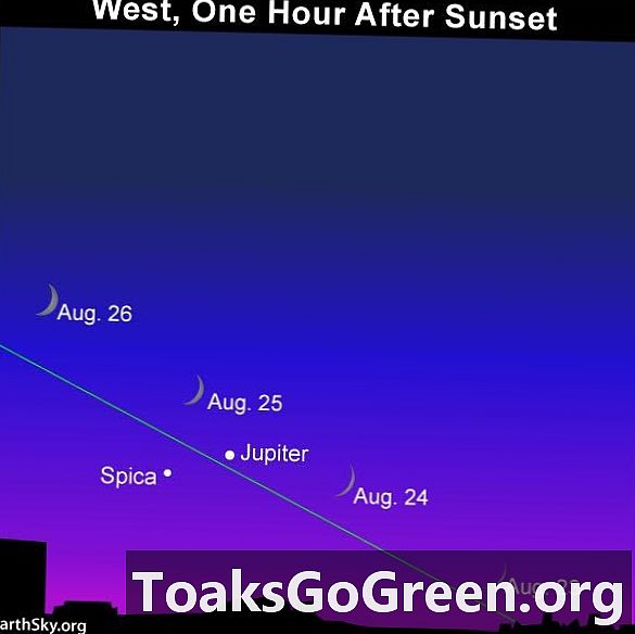 24 Ağustos'ta Ay, Jüpiter, Spica