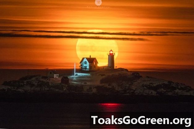 Moonrise over Nubble Lighthouse