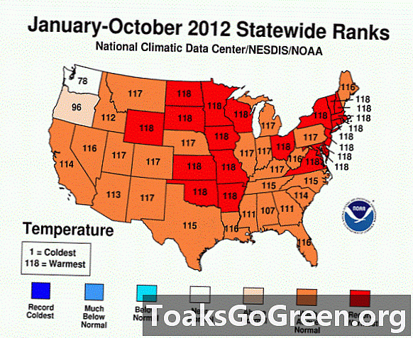 Октябрь заканчивается полосой температур выше средней для США.