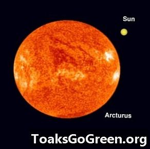 Orange Arcturus gnistrer efter solnedgang
