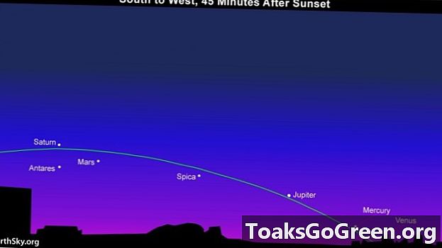 Veja todos os 5 planetas brilhantes depois do pôr do sol
