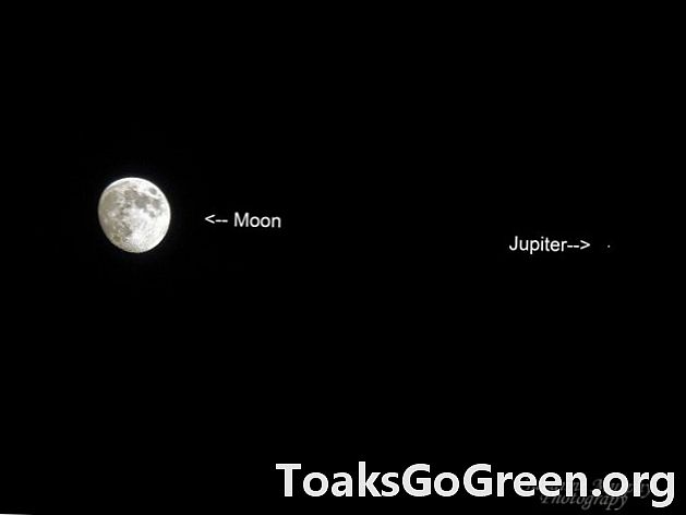 Veja! Lua da noite passada e Júpiter