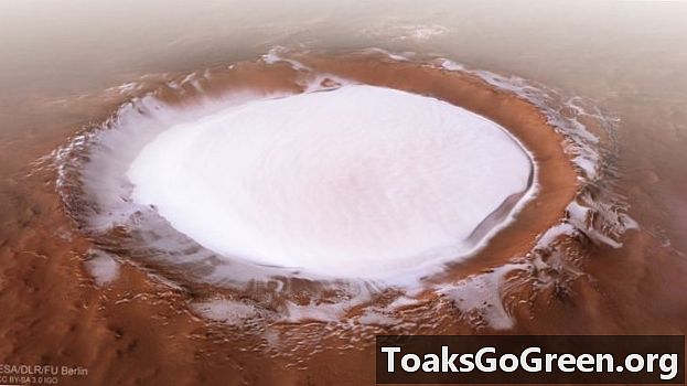 Rumfartøjspionerer isfyldt Mars-krater