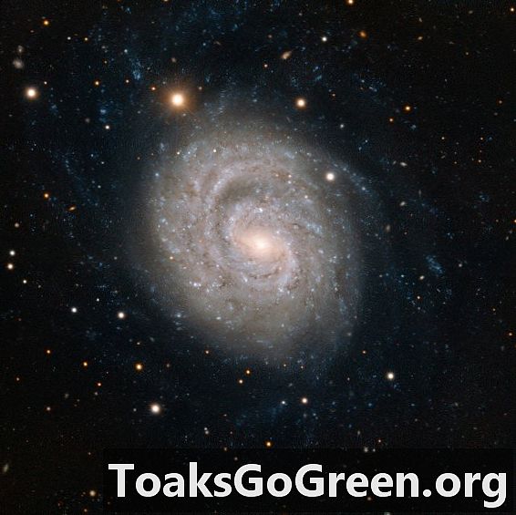 Galáxia espiral agraciada por supernova desbotada