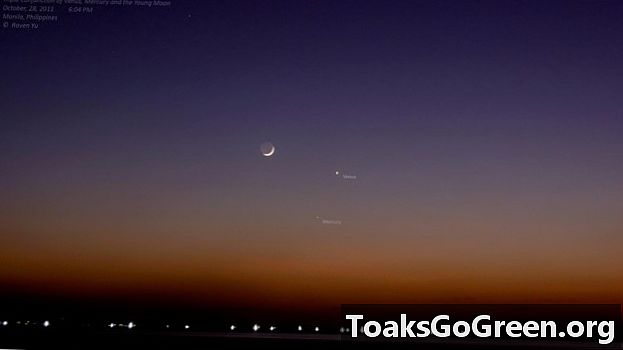 Drei erstaunliche Bilder des jungen Mondes, die Sie heute Abend sehen werden