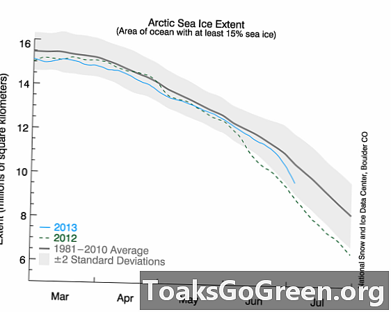 Uppdatering av Arctic Sea Ice-omfattningen juli 2013
