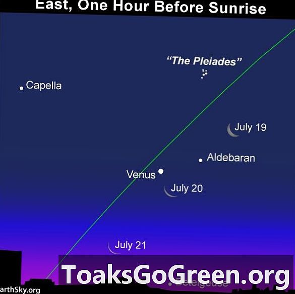 ירח ונוגה הקרובים ביותר ב -20 ביולי
