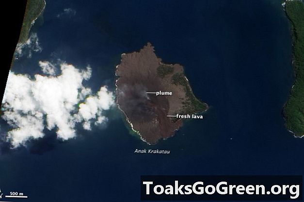 Vista do espaço: erupção do vulcão Anak Krakatau