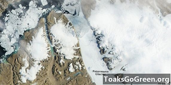 Pemandangan dari angkasa: glasier Greenland melahirkan aisberg besar