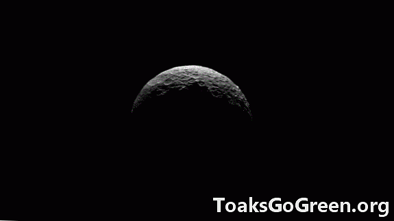 Dawn-rumfartøjet fanger Ceres 'solbelyste stang