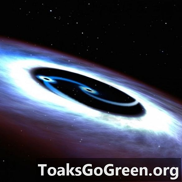 Das doppelte Schwarze Loch treibt den Quasar in der Nähe an