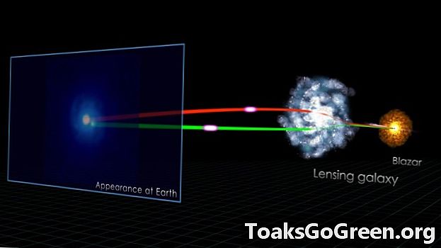 Första gammastråleundersökning av en gravitationslins