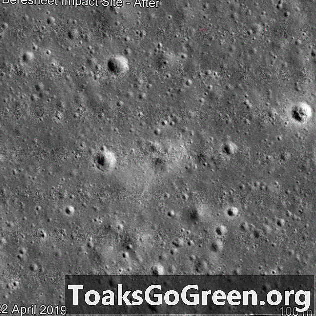 Beresheet uzay aracının ay içindeki etki bölgesini görün