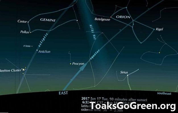 Vesta, l'asteroide più luminoso, il più luminoso per il 2017