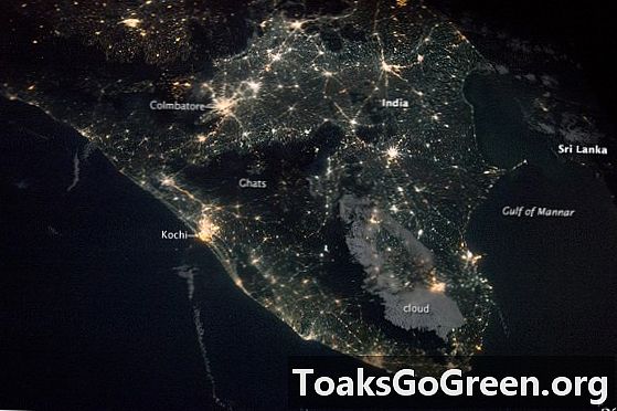 נוף מהחלל: הודו בלילה וביום